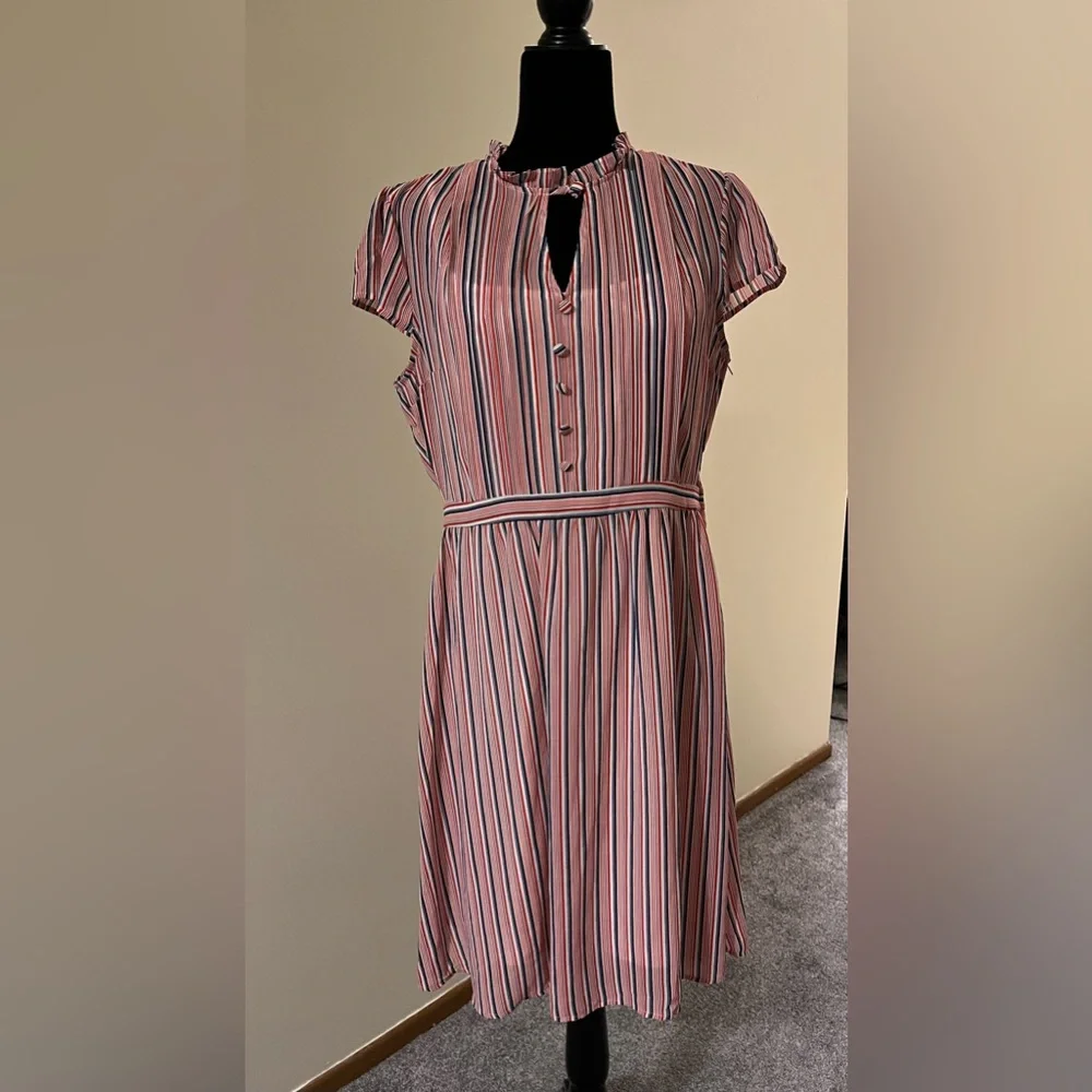 ModCloth Striped Red and Blue Women's Dress - Picture 1 of 5